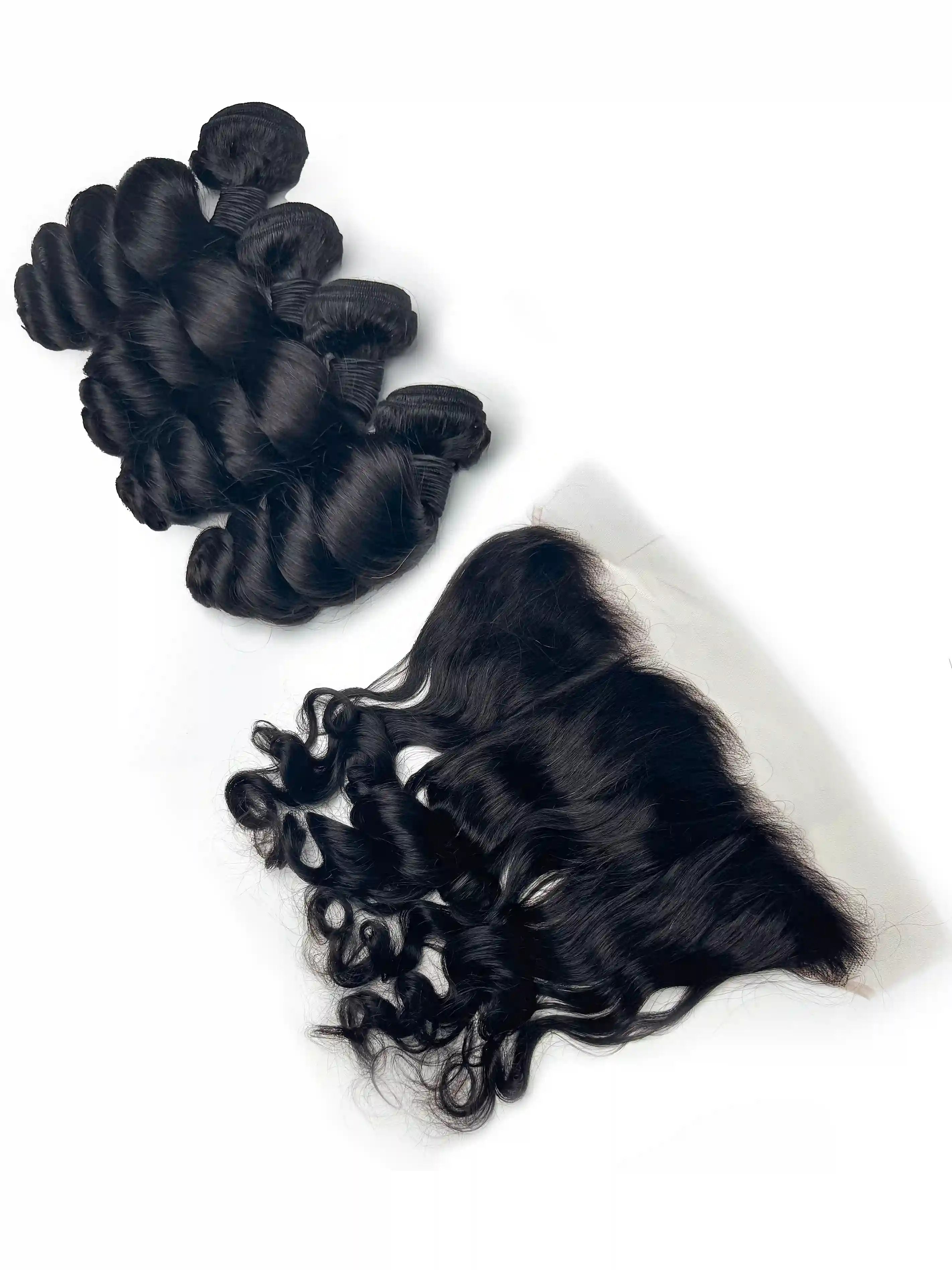 Loose Wave 4PCS Bundles & 1PC 13x4 Lace Frontal | Transparent & HD Lace | 100% Human Hair | Top Virgin Hair