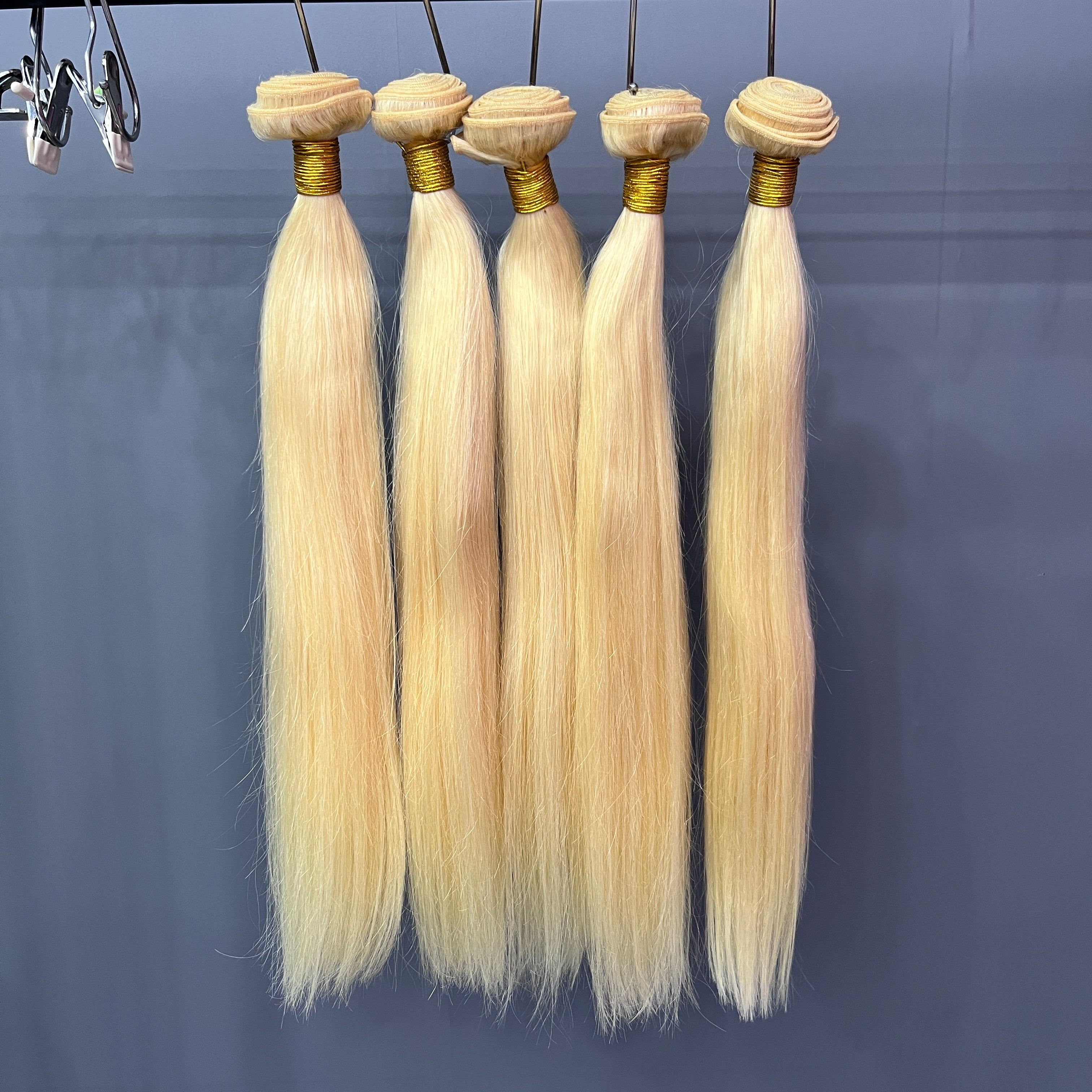 12A 3PCS 613 Blonde Straight Hair Bundles 100% Human Hair