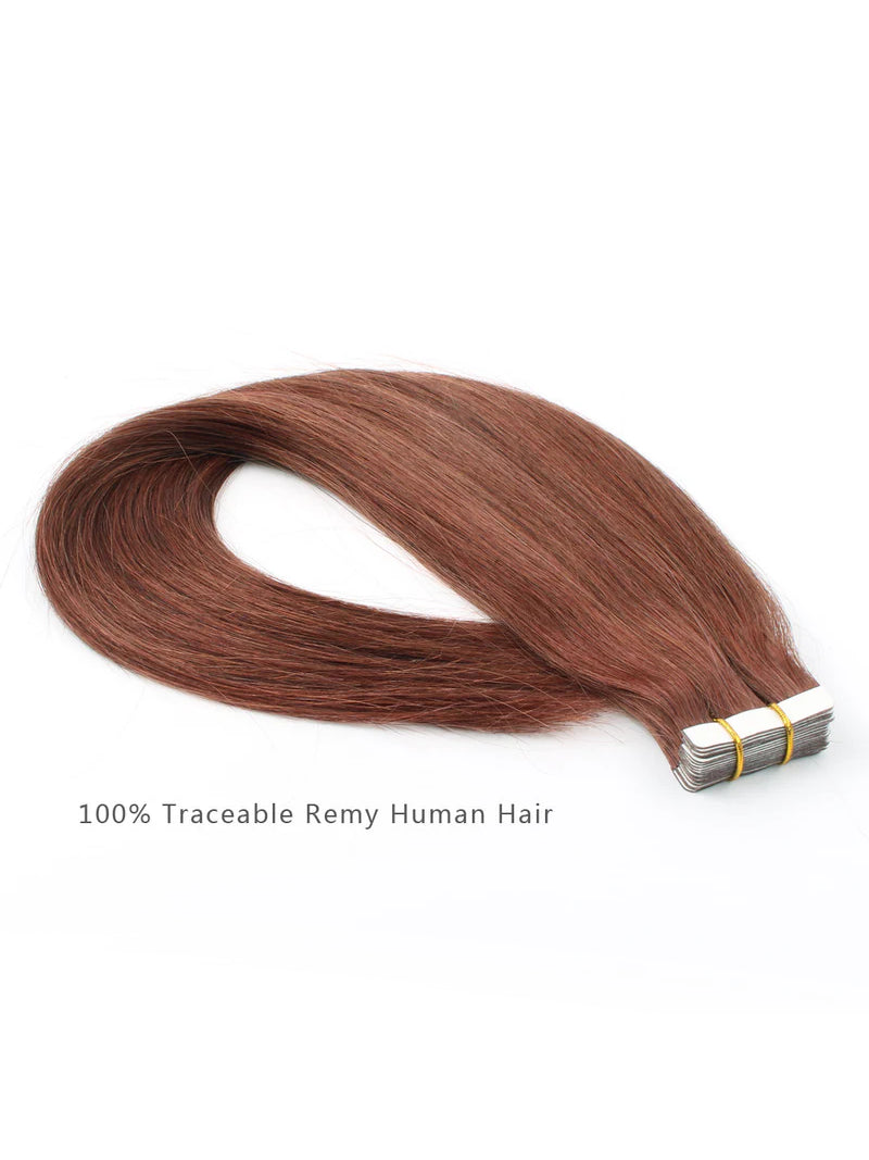 #33 Straight Tape in Hair  Extensions 20pcs 50g/pack Seamless Skin Weft Hair | 100% Human Hair | BORUIHAIR