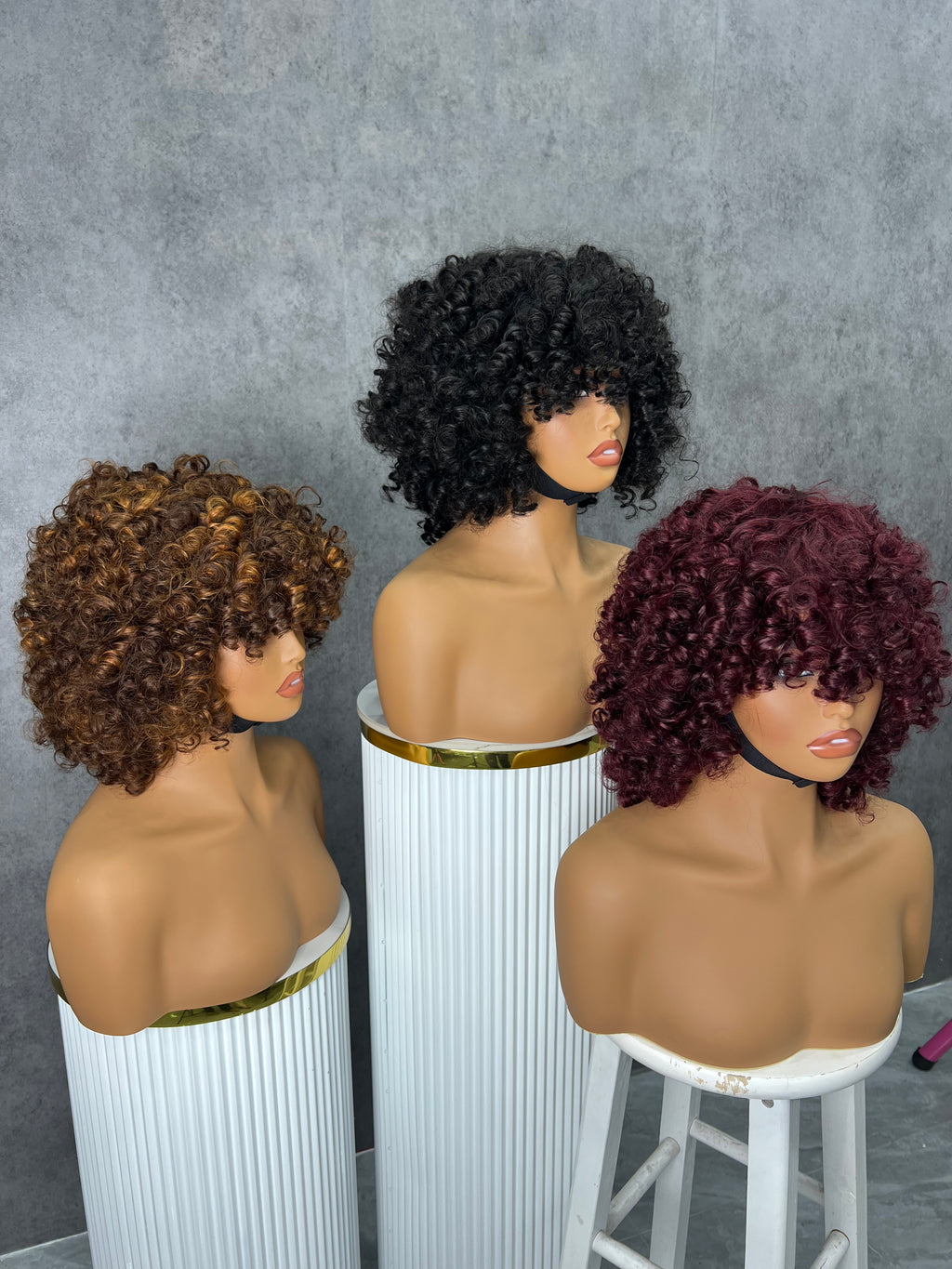 SDD 99j Rose Curly Drawstring Color Wigs Easy To Wear & Go 3/4 Flip Over Half Wig Glueless 100% Human Hair