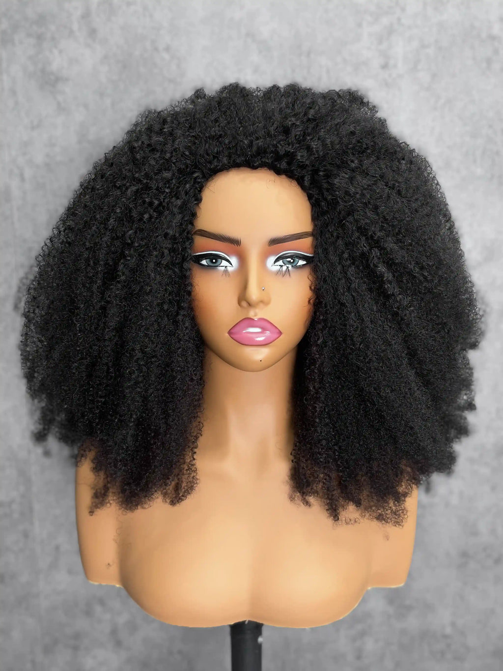 Afro Kinky  Curly | Virgin Hair | Wear & Go Half Wig | 3 In 1 Wig No Glue Half Wig | 100% Human Hair