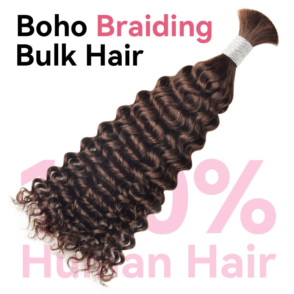 #2 Brown Bohemian Human Hair For Braiding BORUIHAIR