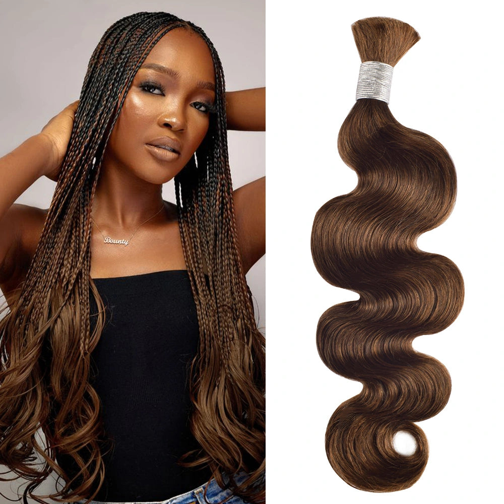 #4 Body Wave Hair Bulk | For Braiding | 100% Human Hair | BORUIHAIR