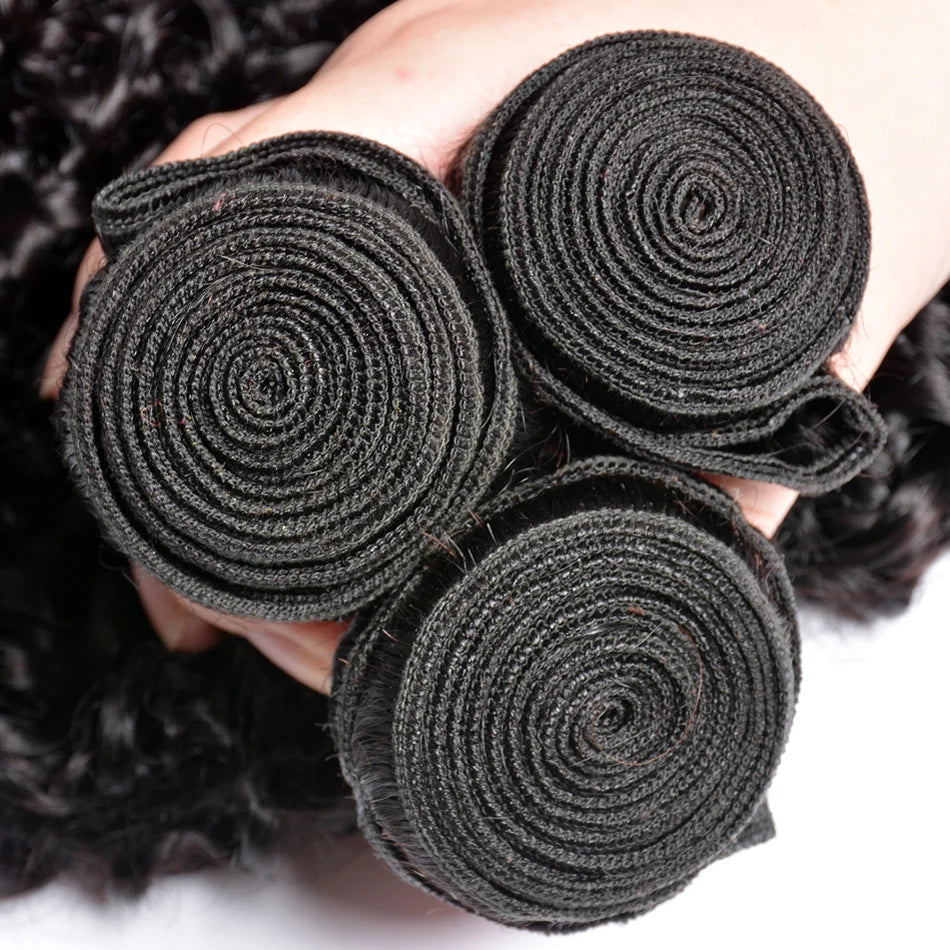 Kinky Straight 3PCS Bundles & 1PC 5x5 Lace Closure | Transparent & HD Lace | 100% Human Hair | Top Virgin Hair