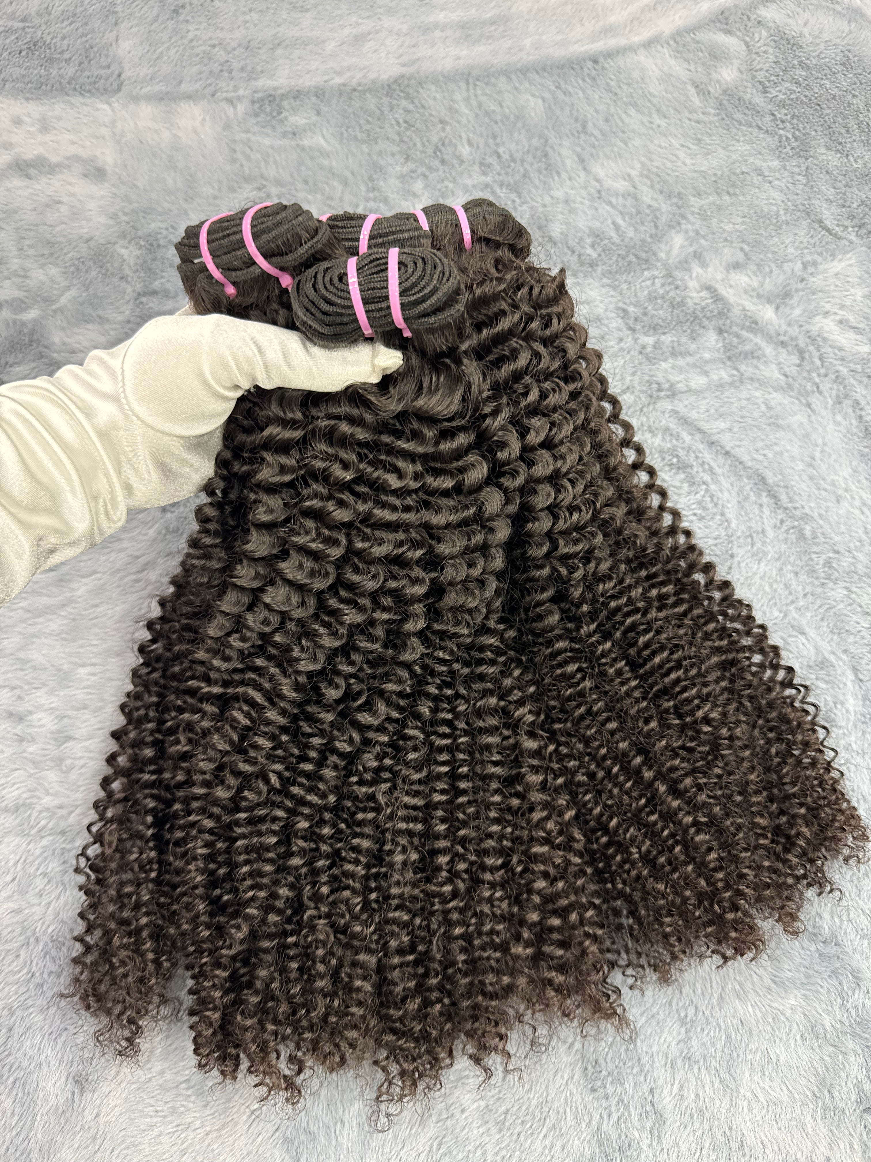 4PCS Kinky Curly Top Vrigin Hair Bundles | 12–30 Inch |Boruihair | 100% Human Hair