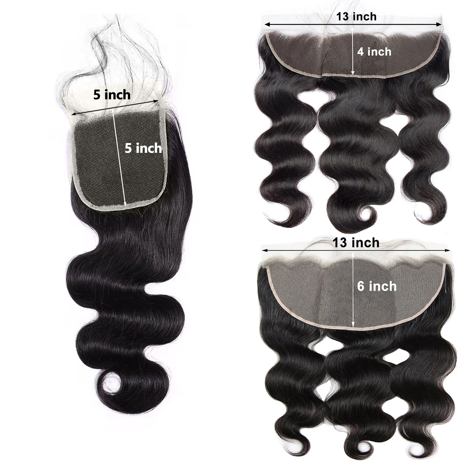 Body Wave Lace 6x6 & 7x7 Closures | 12–22"| 100% Human Hair | Transparent & HD Lace | Boruihair