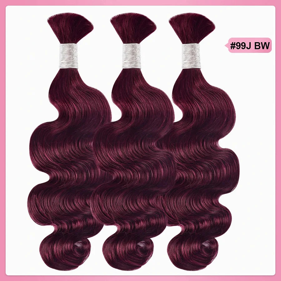 #99J Body Wave Hair Bulk | For Braiding | 100% Human Hair | BORUIHAIR