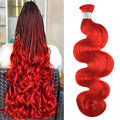 #Red Body Wave Hair Bulk | For Braiding | 100% Human Hair | BORUIHAIR