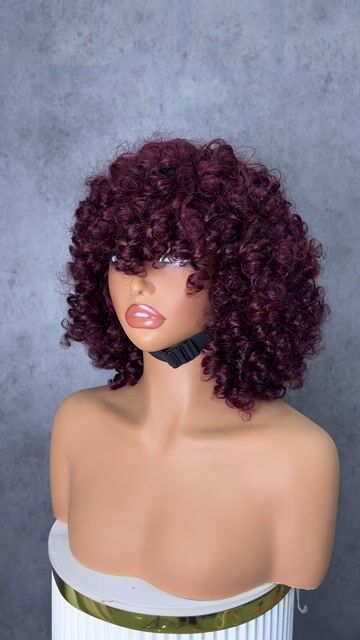 SDD 99j Rose Curly Drawstring Color Wigs Easy To Wear & Go 3/4 Flip Over Half Wig Glueless 100% Human Hair