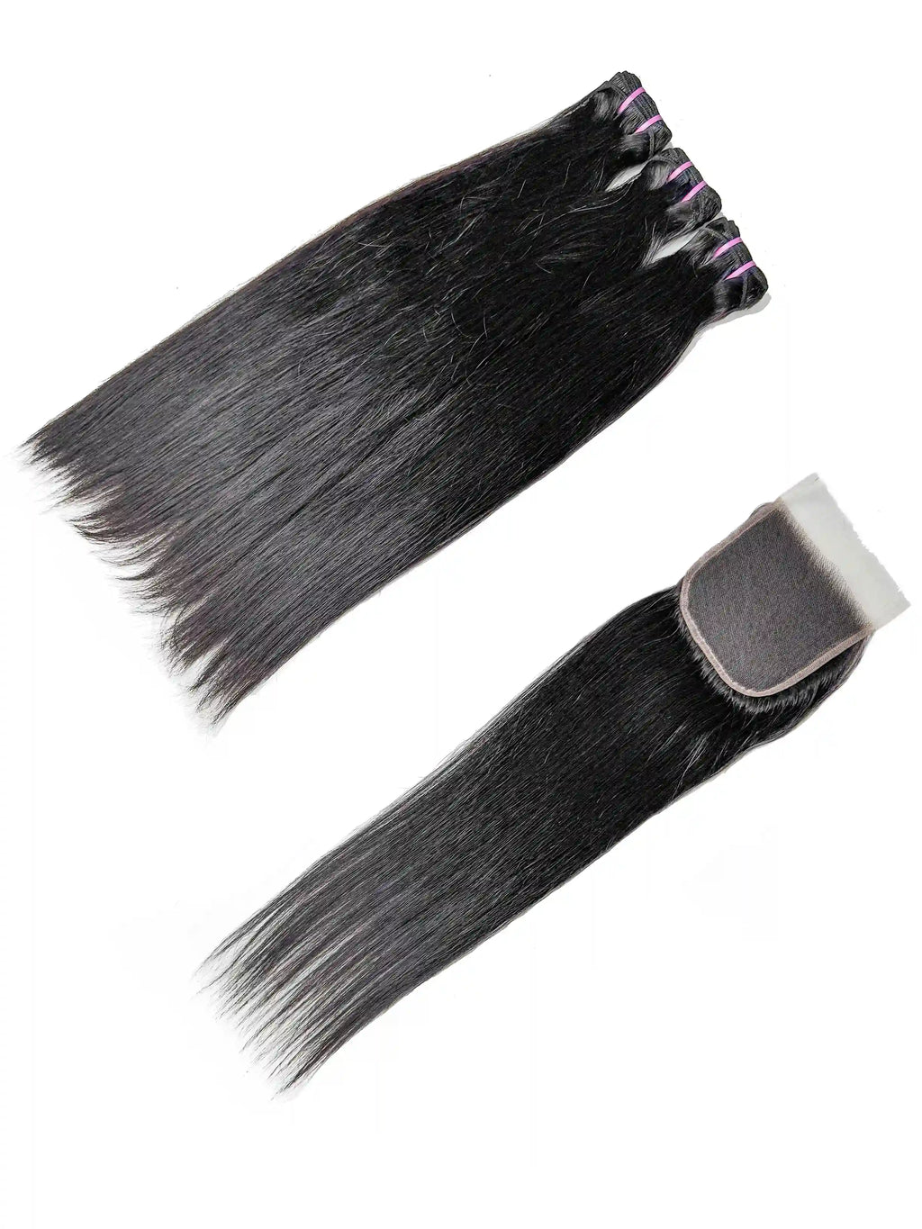 Straight 3PCS Bundles & 1PC 5x5 Lace Closure | Transparent & HD Lace | 100% Human Hair | Top Virgin Hair