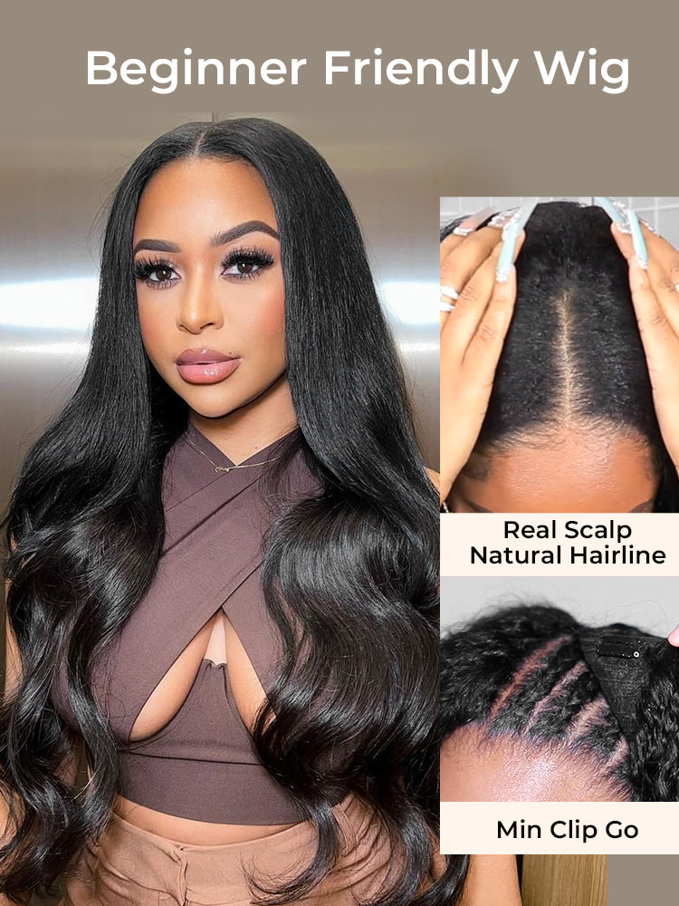 250% Density Boruihair Body Wave Glueless Pre‐Plucked Human Hair Wigs| V‐Part & U‐Part Options | 100% Human Hair