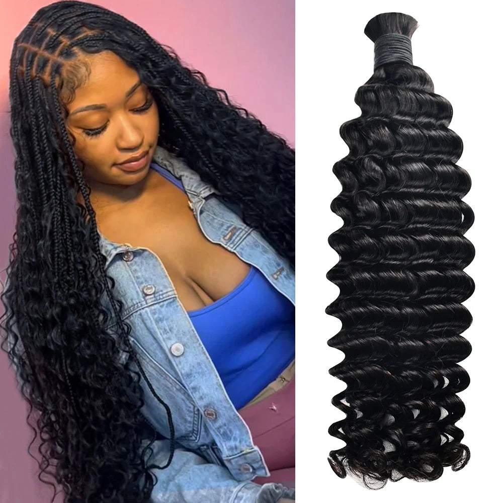 #1 Jet Black 100% Human Hair Braid Styles BORUIHAIR