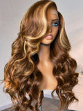 Highlight Piano Color Body Wave Glueless Lace Wig | HD Lace & Transparent Lace | Pre Bleached Knots Wig | 100% Human Hair | Boruihair