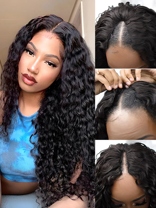 250% Density Boruihair Water Wave Glueless Pre‐Plucked Human Hair Wigs| V‐Part & U‐Part Options | 100% Human Hair