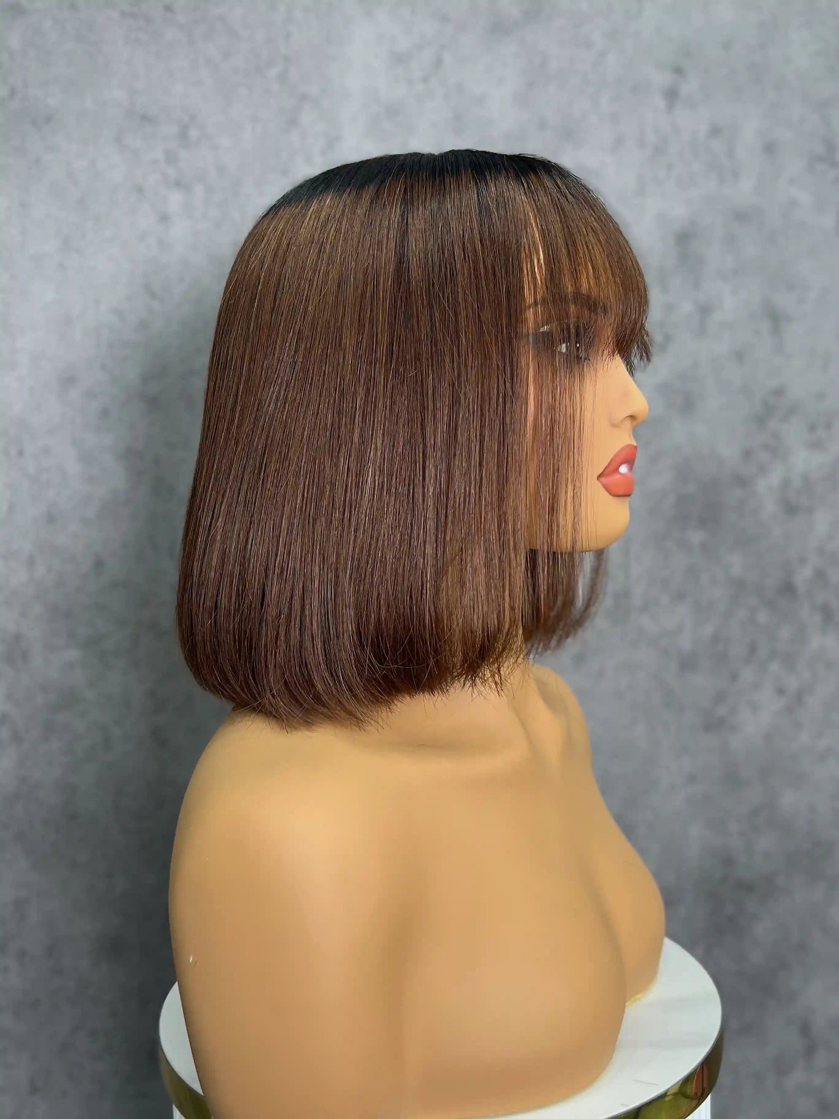 2x6 Lace Bob Human Hair Wig With Bangs Vietnamese Lace Straight Colorful Wig| 2x6 Transparent Closure | 100% Human Hair | Boruihair