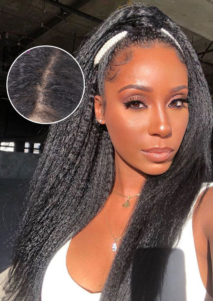 Boruihair Kinky Straight HD Lace Wig | 2x6 Closure Wig | 100% Human Hair