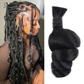 #1B Natural Black Loose Wave Hair Bulk | Boho Braids | 100% Human Hair | BORUIHAIR