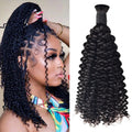 #1B Natural Black Boho Braids Jerry Curly No Weft Bulk Hair for Human Hair BORUIHAIR