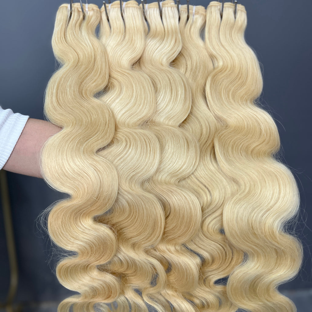 4PCS 613 Blonde Raw Hair Body Wave Hair Bundles 100% human hair