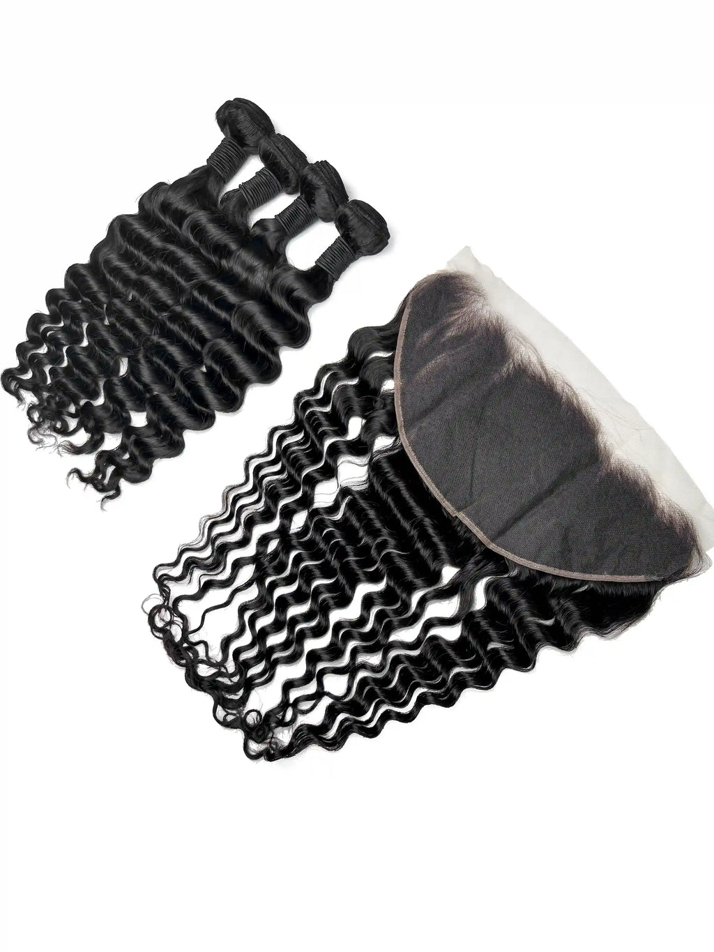 Natural Wave 4PCS Bundles & 1PC 13x6 Lace Frontal | Transparent & HD Lace | 100% Human Hair | Top Virgin Hair