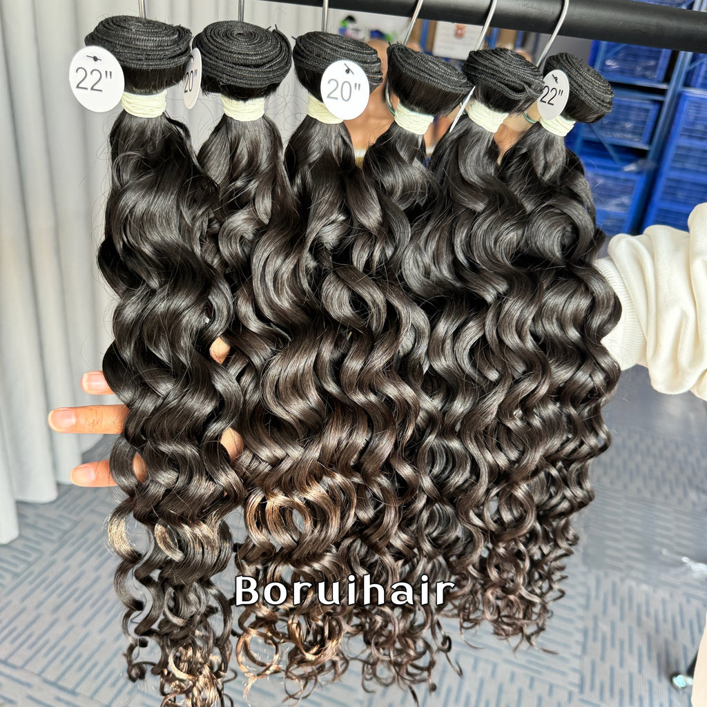 4PCS Water Wave Top Raw Hair Bundles 100% human hair
