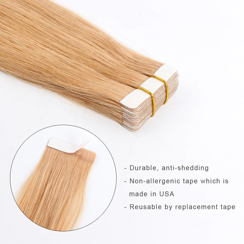 #27 Straight Tape in Hair  Extensions 20pcs 50g/pack Seamless Skin Weft Hair | 100% Human Hair | BORUIHAIR